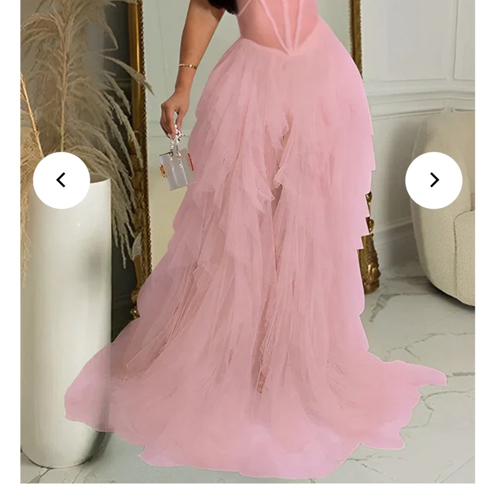 Pink One Shoulder Sweetheart Maternity Dress - Picture 2 of 10